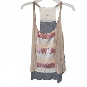Anthropologie TINY sequined racerback tank SZ small